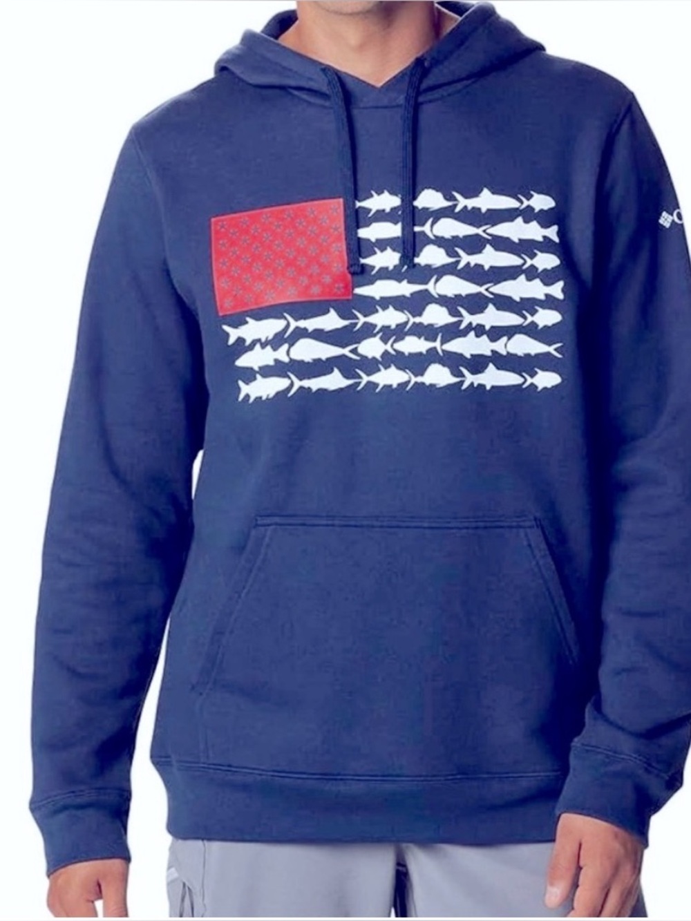 Columbia PFG Fish Flag Men’s Hoodie Size S